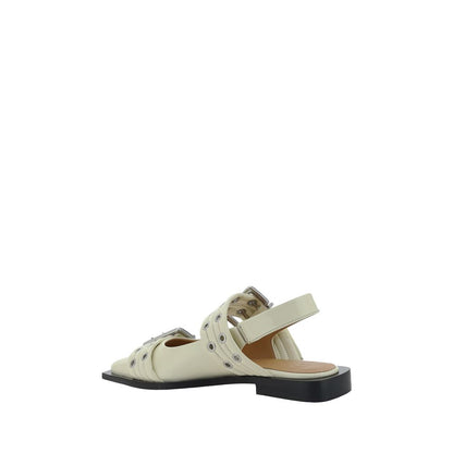 Ganni Feminine Buckle Slingback Ballerinas Polyurethane