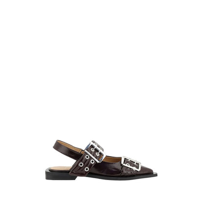 Ganni Buckle Ballerinas Patent Leather Ballet Flats
