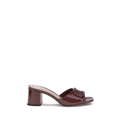 Valentino Garavani VLogo Slide Sandals Patent Leather