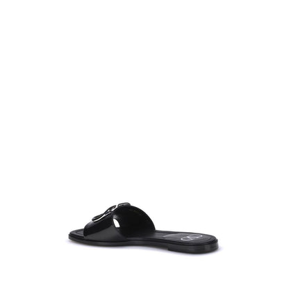 Valentino Garavani Sandales à glissière en cuir verni VLogo