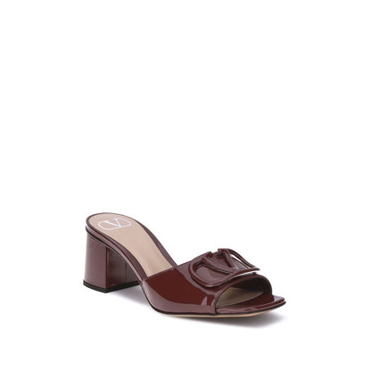 Valentino Garavani VLogo Slide Sandals Patent Leather