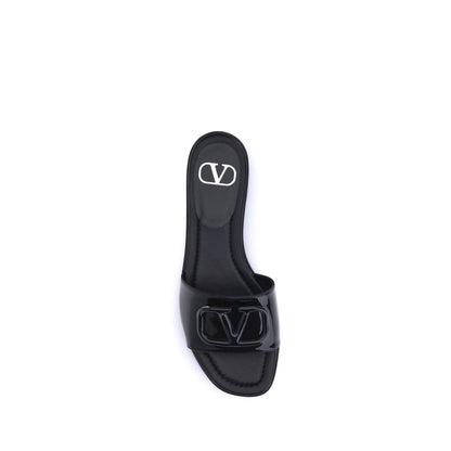 Valentino Garavani Sandales à glissière en cuir verni VLogo
