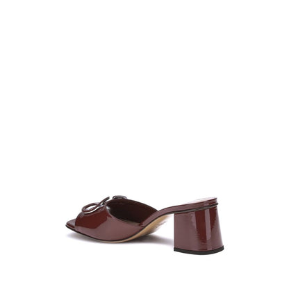 Valentino Garavani VLogo Slide Sandals Patent Leather