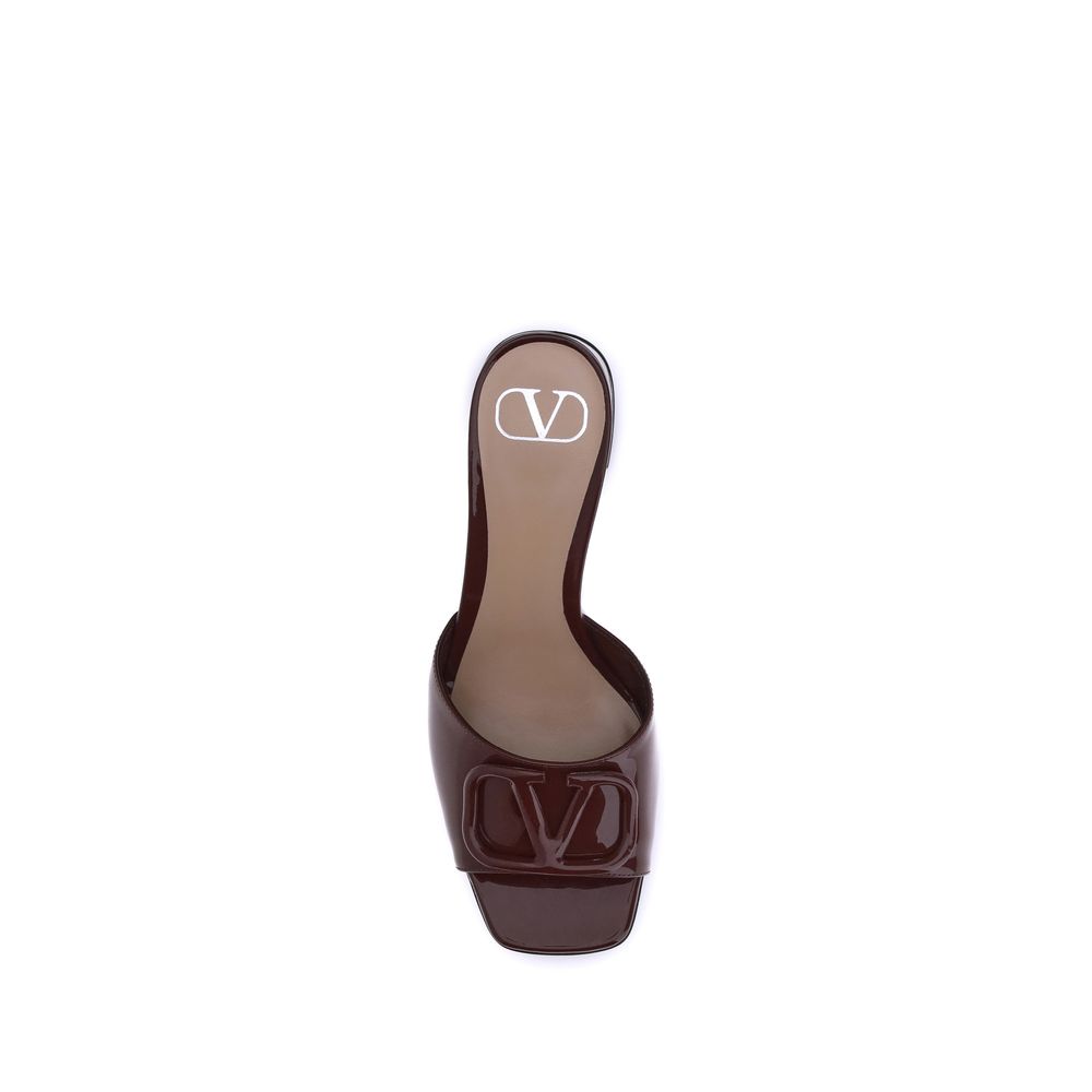 Valentino Garavani VLogo Slide Sandals Patent Leather