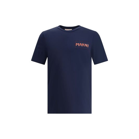 Marni T Shirt With Patch Cotton T Shirt - Monochrome