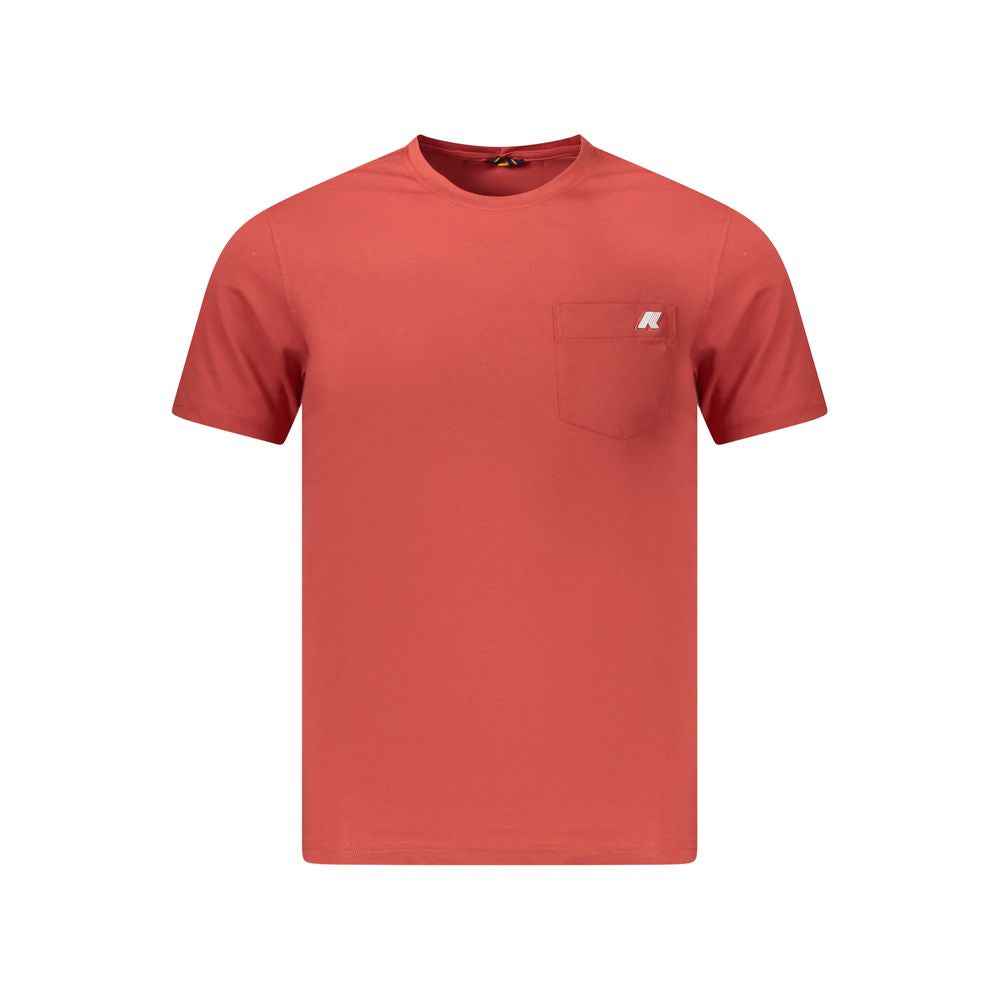 K-Way Rode Katoenen Heren T-Shirt Met Iconisch Logo Pasvorm