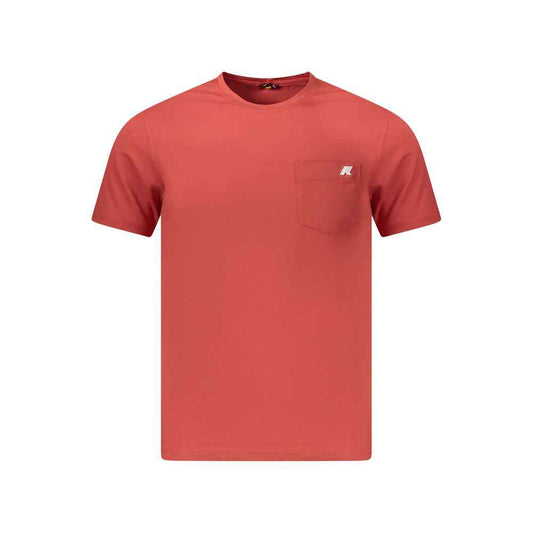 K-Way Rode Katoenen Heren T-Shirt Met Iconisch Logo Pasvorm