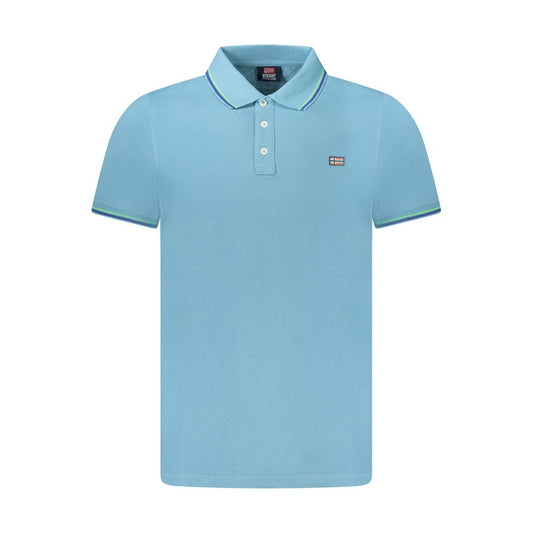 Polo bleu en coton pour homme, Norvège 1963