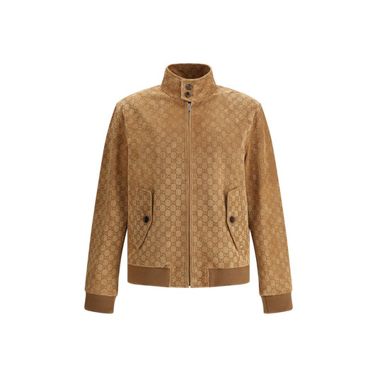 Blouson aviateur en daim Gucci