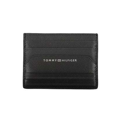 Portefeuille en cuir noir Tommy Hilfiger