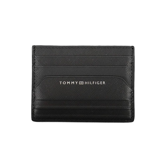 Portefeuille en cuir noir Tommy Hilfiger