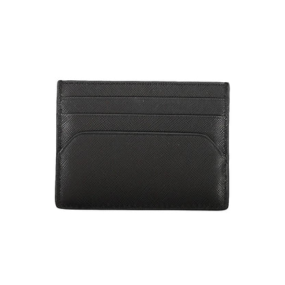 Portefeuille en cuir noir Tommy Hilfiger