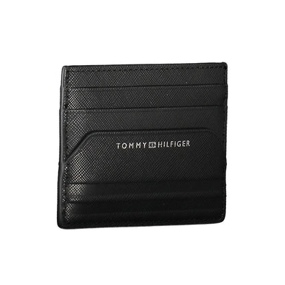 Portefeuille en cuir noir Tommy Hilfiger
