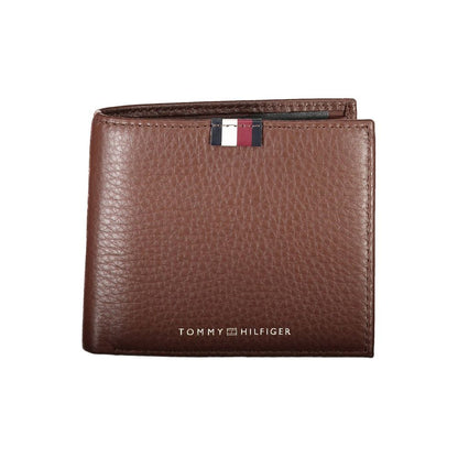 Portefeuille en cuir marron Tommy Hilfiger