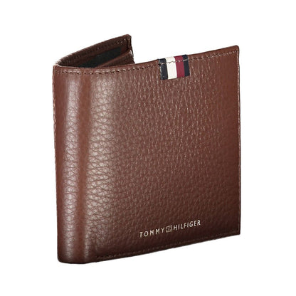 Portefeuille en cuir marron Tommy Hilfiger