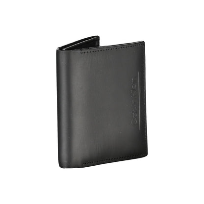 Portefeuille en cuir noir Calvin Klein