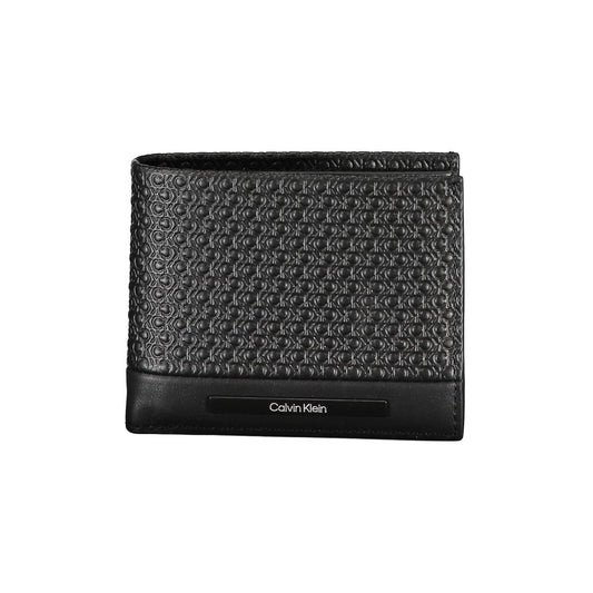 Portefeuille en cuir noir Calvin Klein