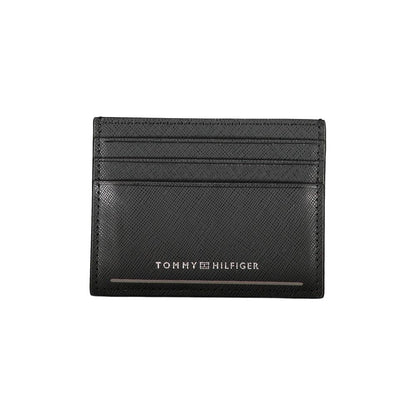 Portefeuille en cuir noir Tommy Hilfiger