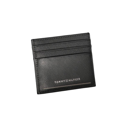 Portefeuille en cuir noir Tommy Hilfiger