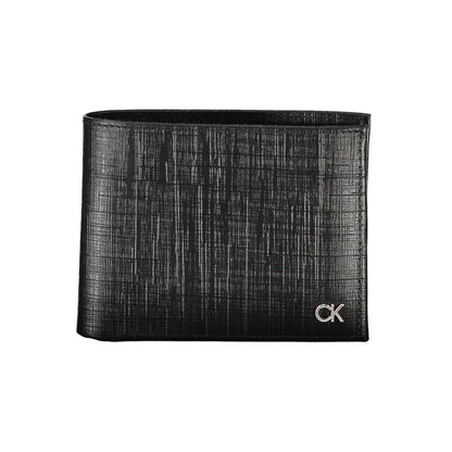 Portefeuille en cuir noir Calvin Klein