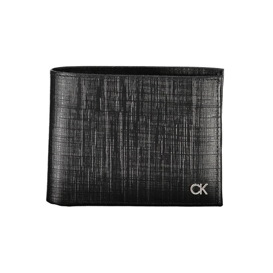 Portefeuille en cuir noir Calvin Klein