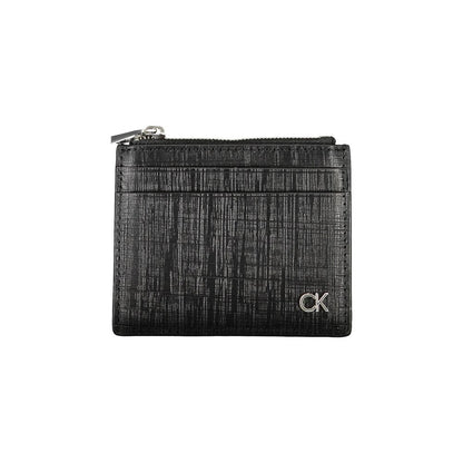 Portefeuille en cuir noir Calvin Klein
