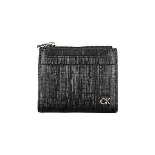 Portefeuille en cuir noir Calvin Klein