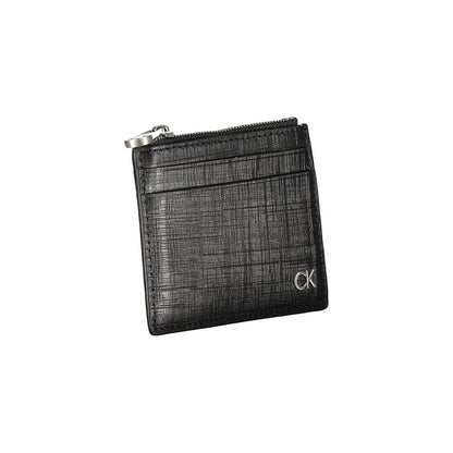 Portefeuille en cuir noir Calvin Klein