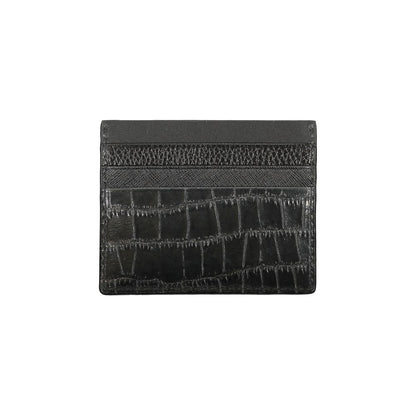 Portefeuille en cuir noir Tommy Hilfiger