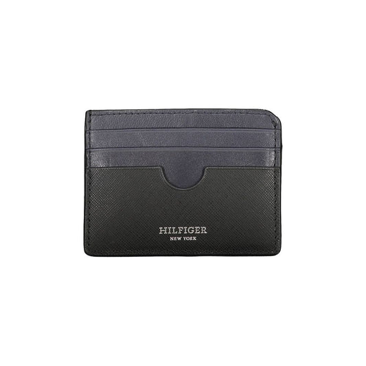 Portefeuille en cuir noir Tommy Hilfiger