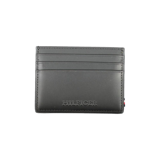 Portefeuille en cuir noir Tommy Hilfiger