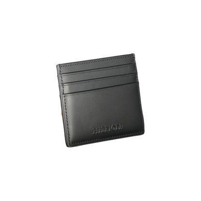 Portefeuille en cuir noir Tommy Hilfiger