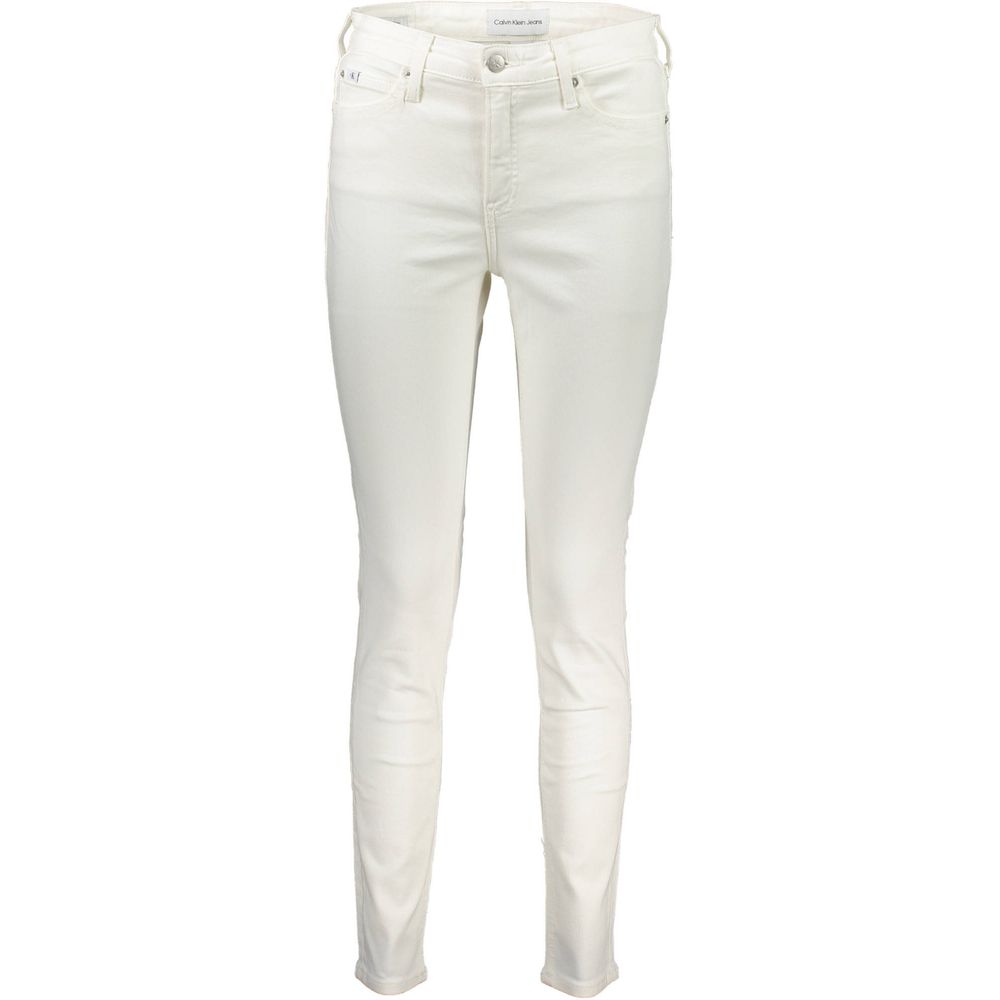 Calvin Klein White Cotton Jeans & Pant by Calvin Klein