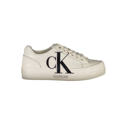 Calvin Klein White Polyester Sneaker by Calvin Klein