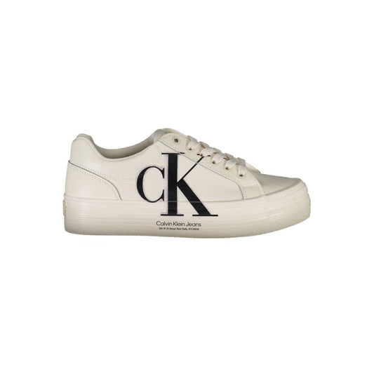 Calvin Klein White Polyester Sneaker by Calvin Klein