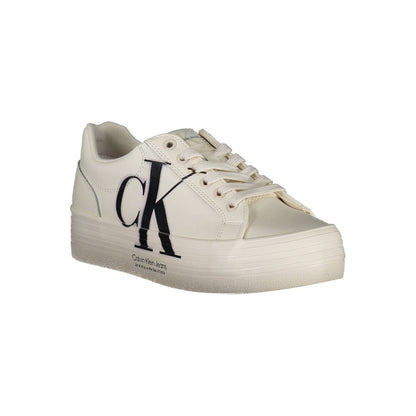 Calvin Klein White Polyester Sneaker by Calvin Klein