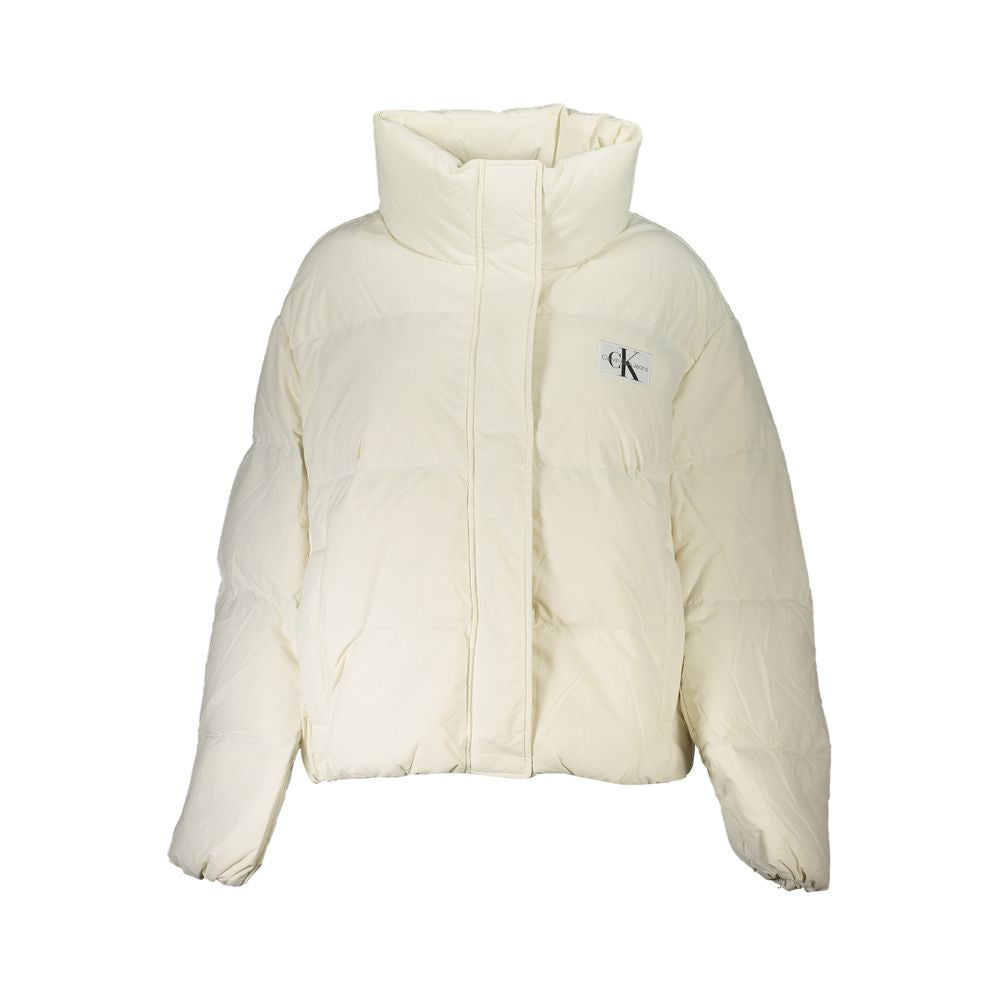 Calvin Klein White Polyamide Jackets & Coat by Calvin Klein