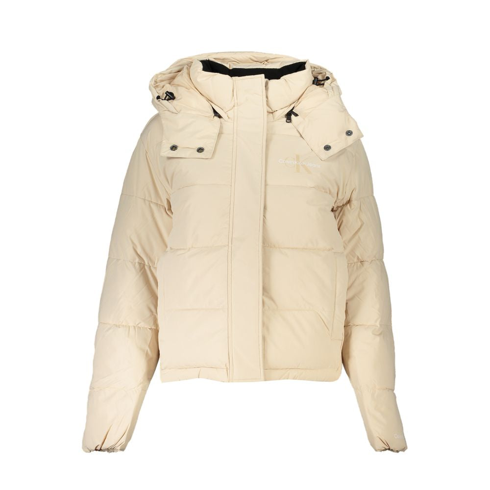 Calvin Klein Beige Polyester Jackets & Coat by Calvin Klein
