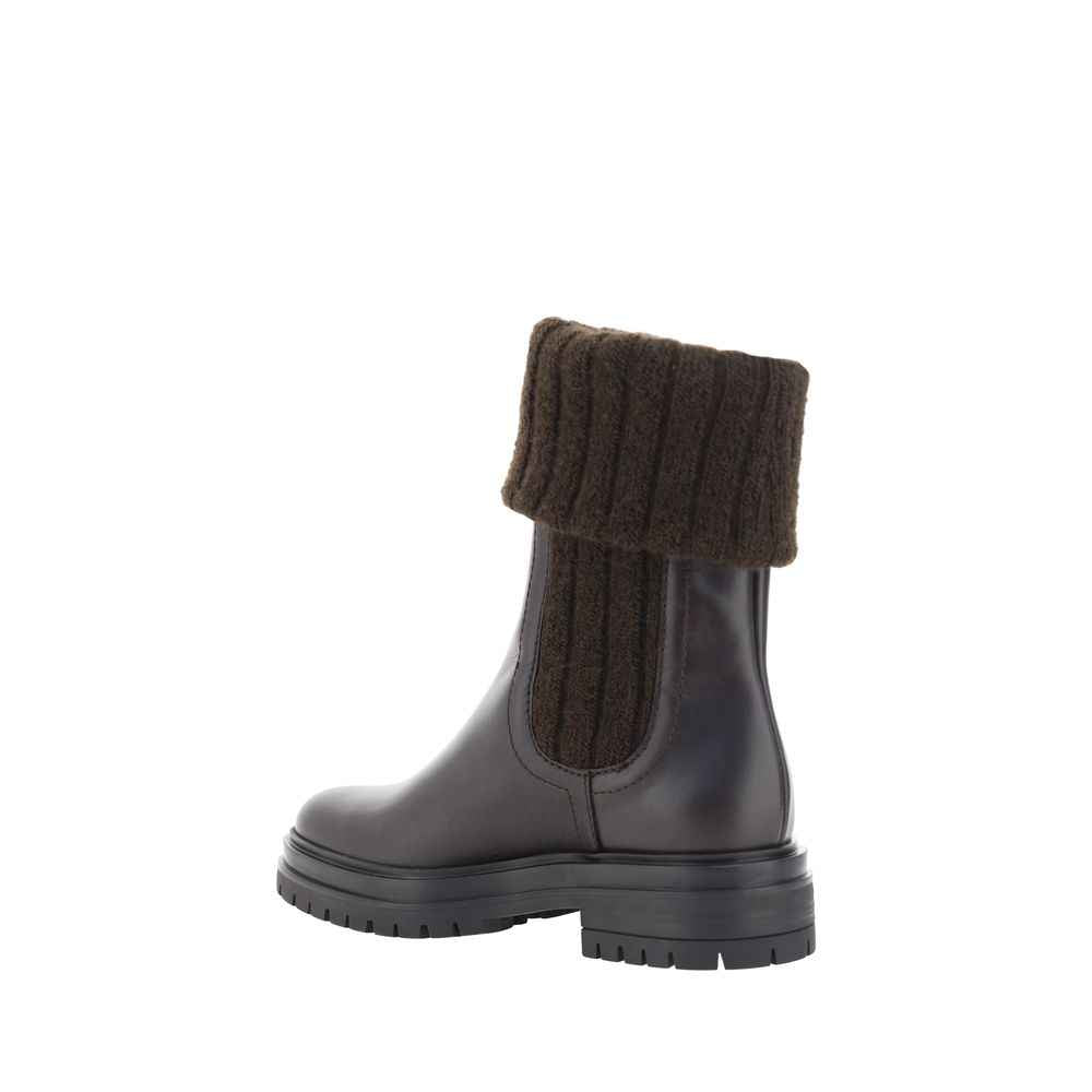 Gianvito Rossi Enkellaarsjes Leder Matte Luxe Stil Zwart