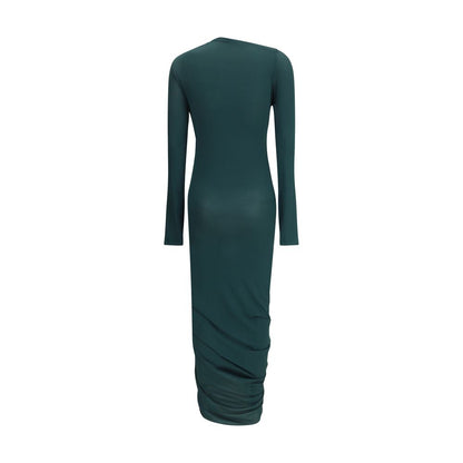 Ferragamo Draped Midi Dress Stretch Jersey Silhouette