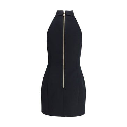 Balmain Sleeveless Short Dress Embossed Button Detail
