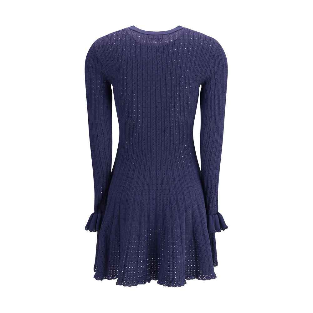 Self-Portrait Knit short pointelle Dress
