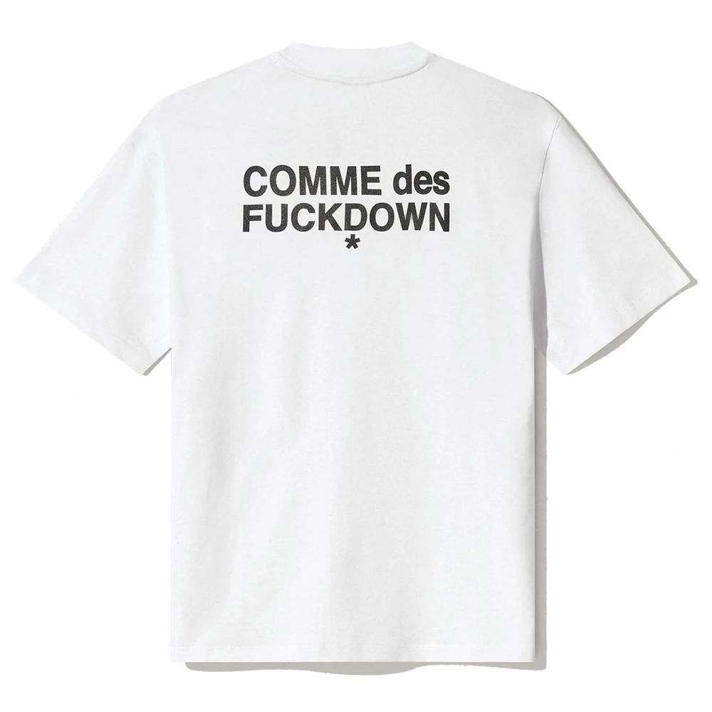 Comme Des Fuckdown White Cotton Tops &amp; T-Shirt