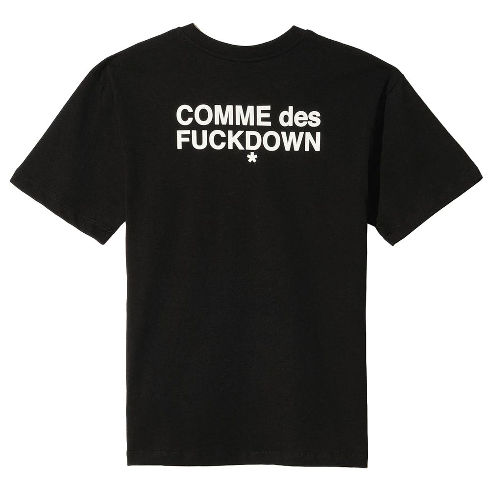 Comme Des Fuckdown Black Cotton Tops &amp; T-Shirt