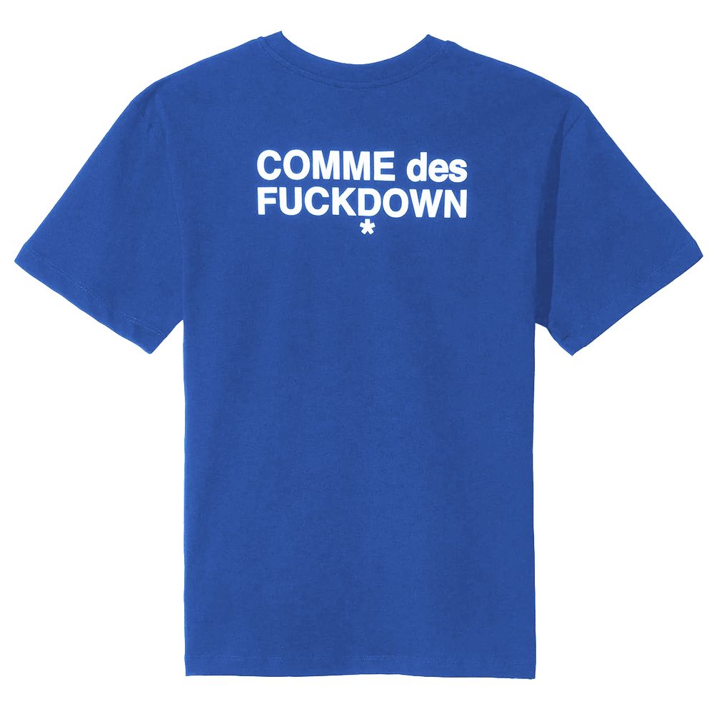 Comme Des Fuckdown Blue Cotton Tops &amp; T-Shirt