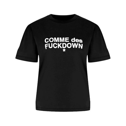 Comme Des Fuckdown Black Cotton Tops &amp; T-Shirt