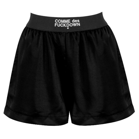 Short en polyester noir Comme des Garçons Fuckdown