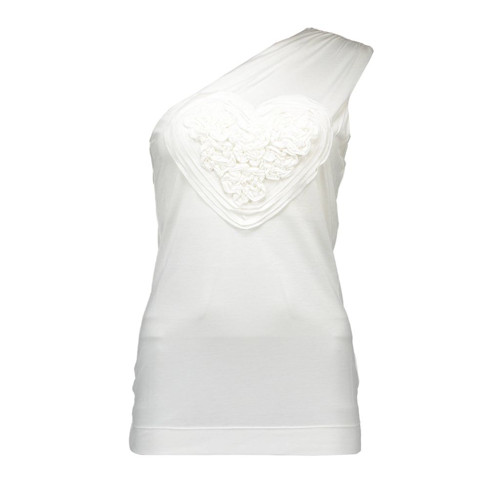 Love Moschino White Elastane Tops &amp; T-Shirt