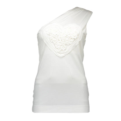Love Moschino White Elastane Tops &amp; T-Shirt