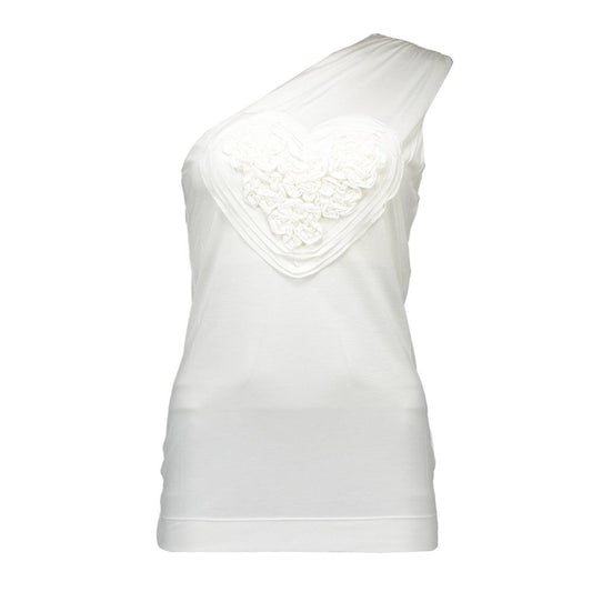 Love Moschino White Elastane Tops &amp; T-Shirt
